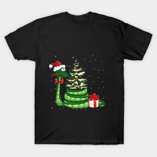 Funny Santa Snake Christmas Gift T-Shirt